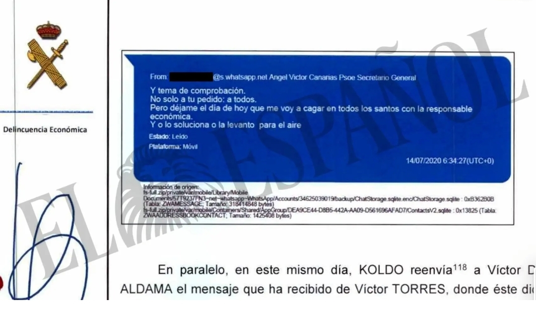 La UCO acorrala a Ángel Víctor Torres: los mensajes de Koldo demuestran sus gestiones para Aldama e implican a su mano derecha