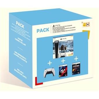 Pack-Console-PS5-Edition-Standard-God-Of-War-Ragnarok-manette-DualSense-Blanc-GT7-Spiderman
