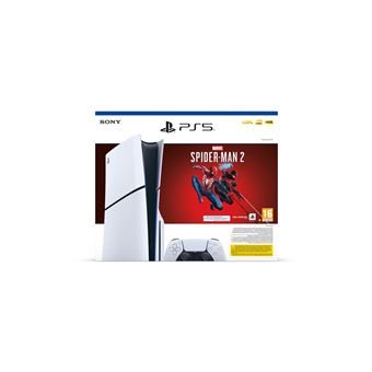 Console-Sony-PS5-Slim-Edition-Standard-Blanc-et-Noir-Marvel-s-Spider-Man-2