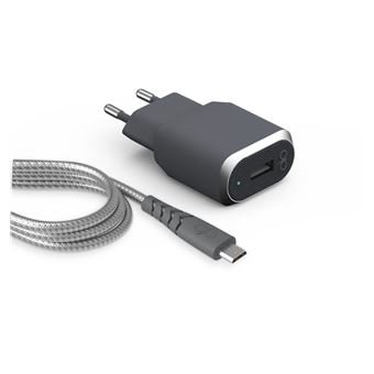 Pack Chargeur secteur Fast & Smart + câble Micro USB renforcé Force Power 1.2m Gris