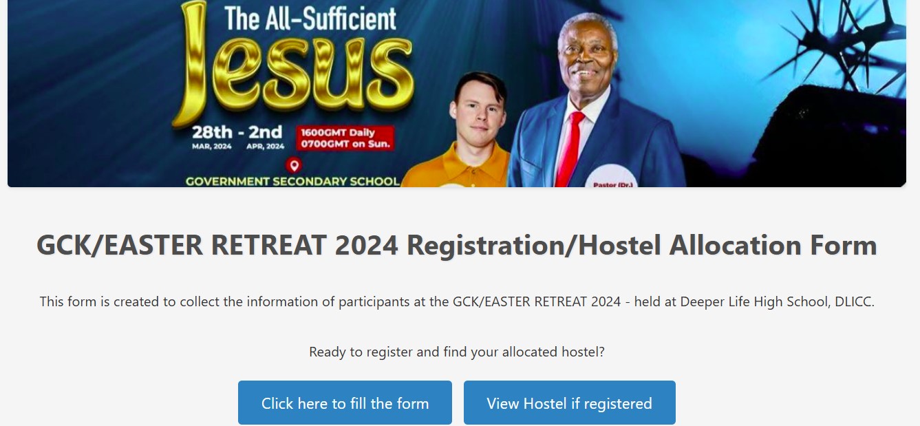 Screenshot of DLHS Registration and Accommodation Management App