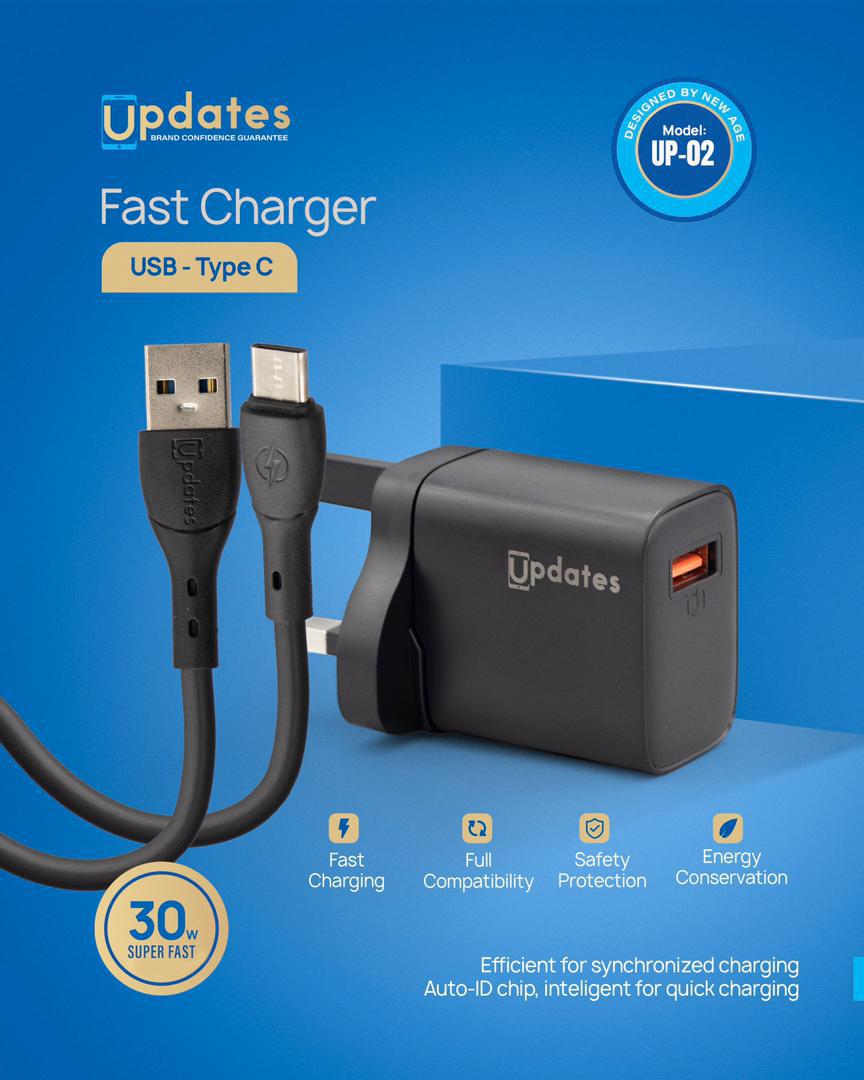 UPDATE UP-02 30W FAST CHARGER USB TO TYPE C
