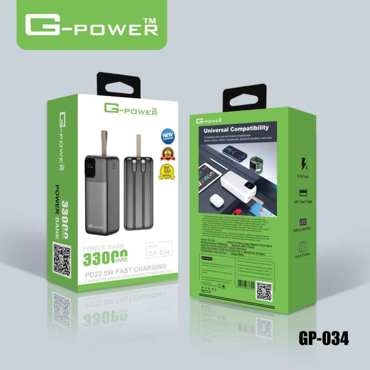 GP-034 powerbank 33000mah 