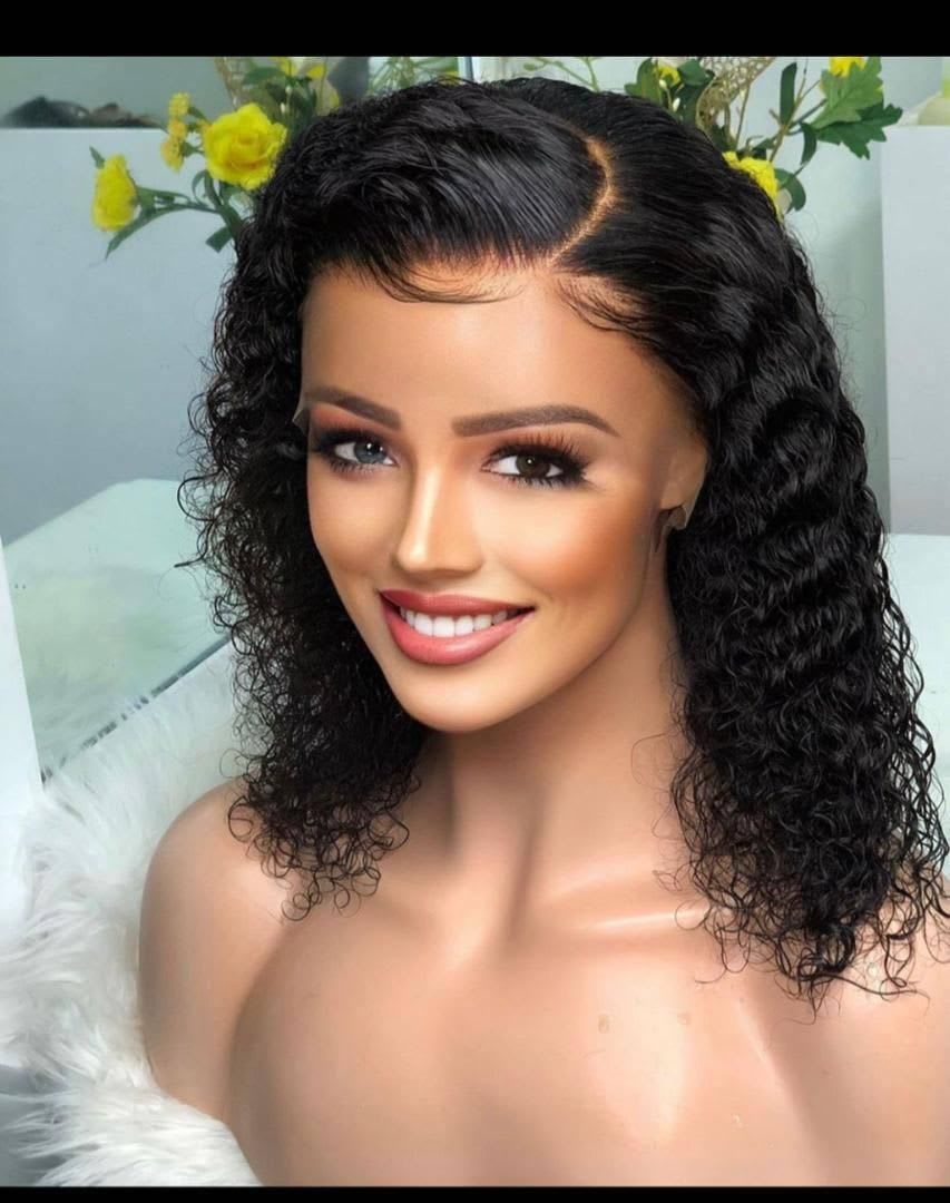 Full frontal 18"inches curly unit pure human hair hair 