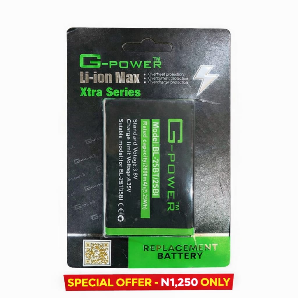 G-power black BL-25BT/Bi Battery 