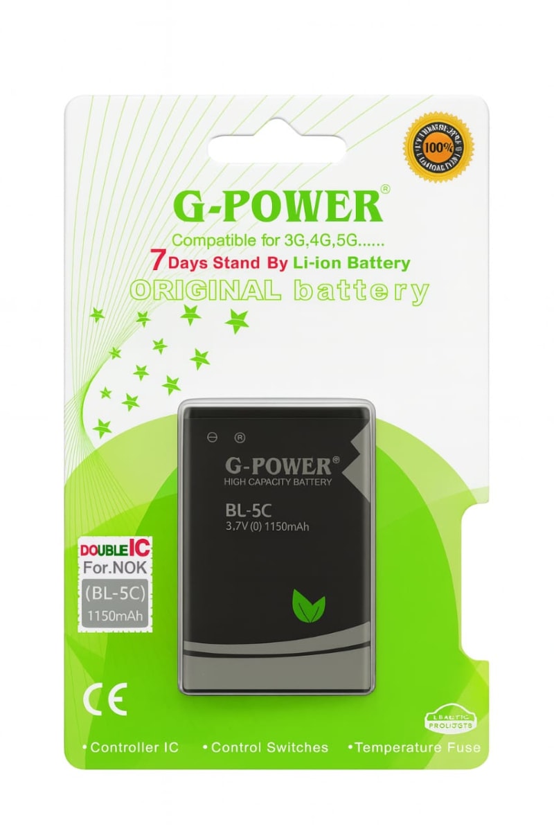 GPower  battery double ic BL-5c -1150mah 