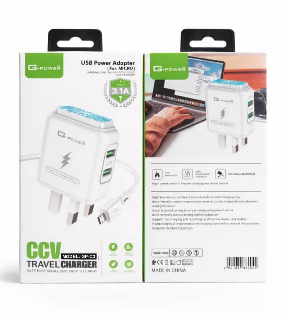 GPower charger GP-C3 USB power adapter for micro 
