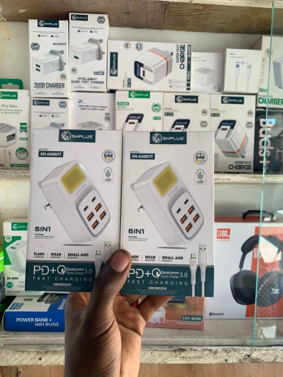 SHPLUS 6-in-1 Fast Charging Adapter (Model SH-A5007T) - Image 2