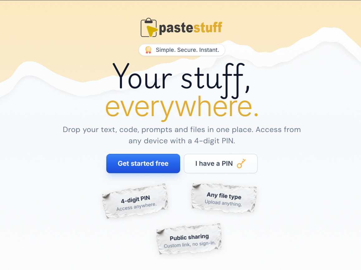 Screenshot of pastestuff.xyz