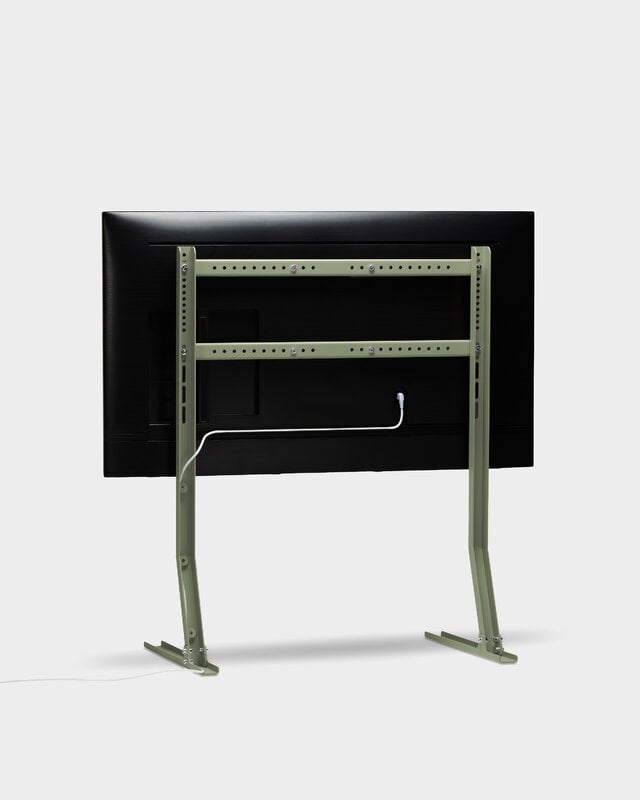 Pedestal Bendy Tall TV stand, mossy green gallery