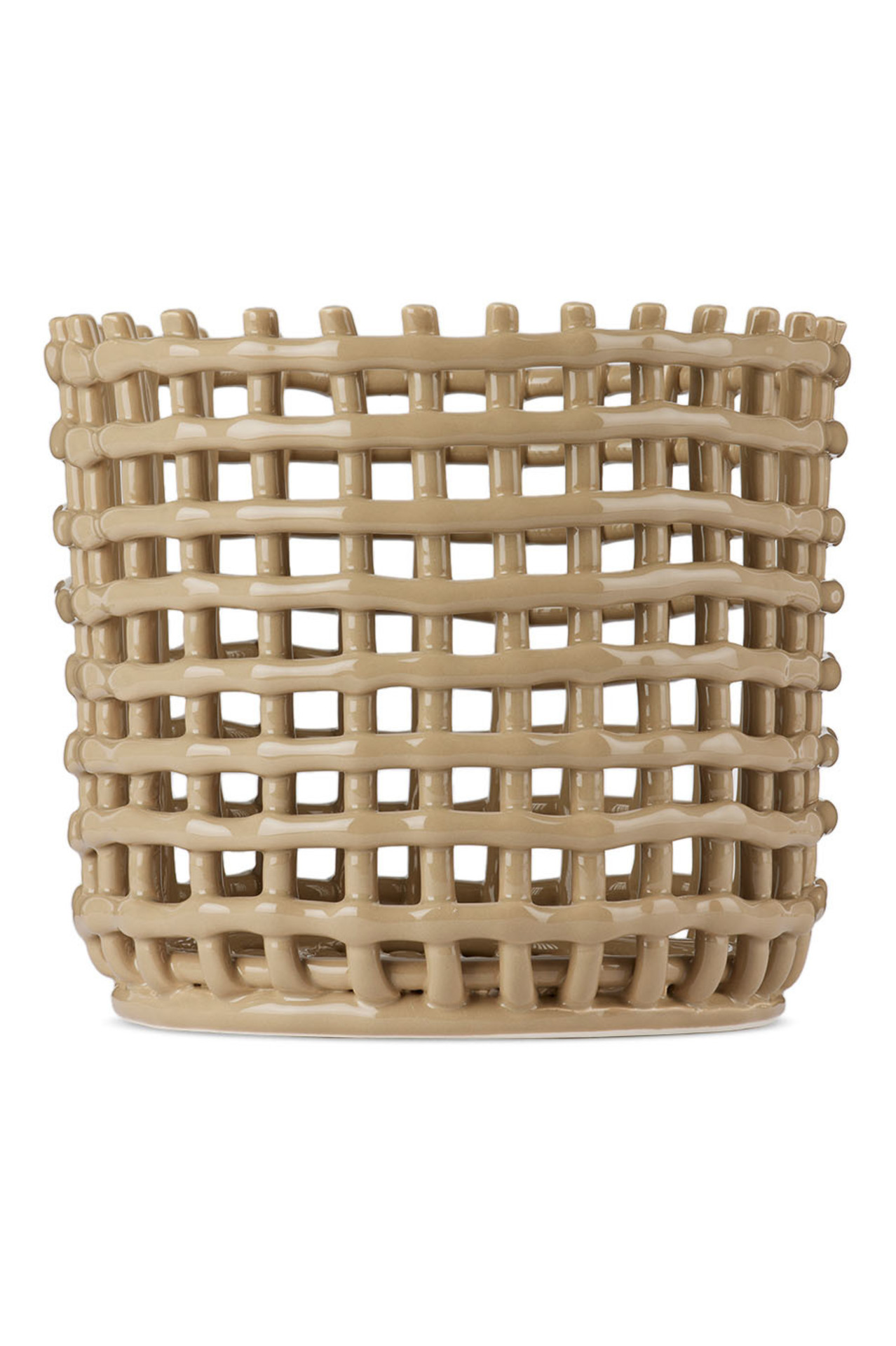Tan Large Ceramic Basket