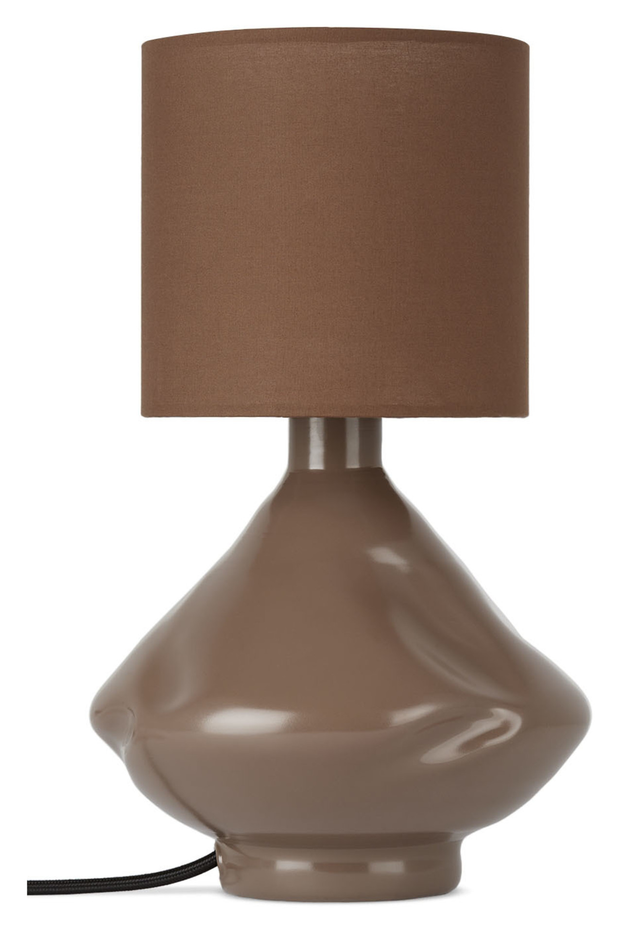 Brown Cylindrical Table Lamp