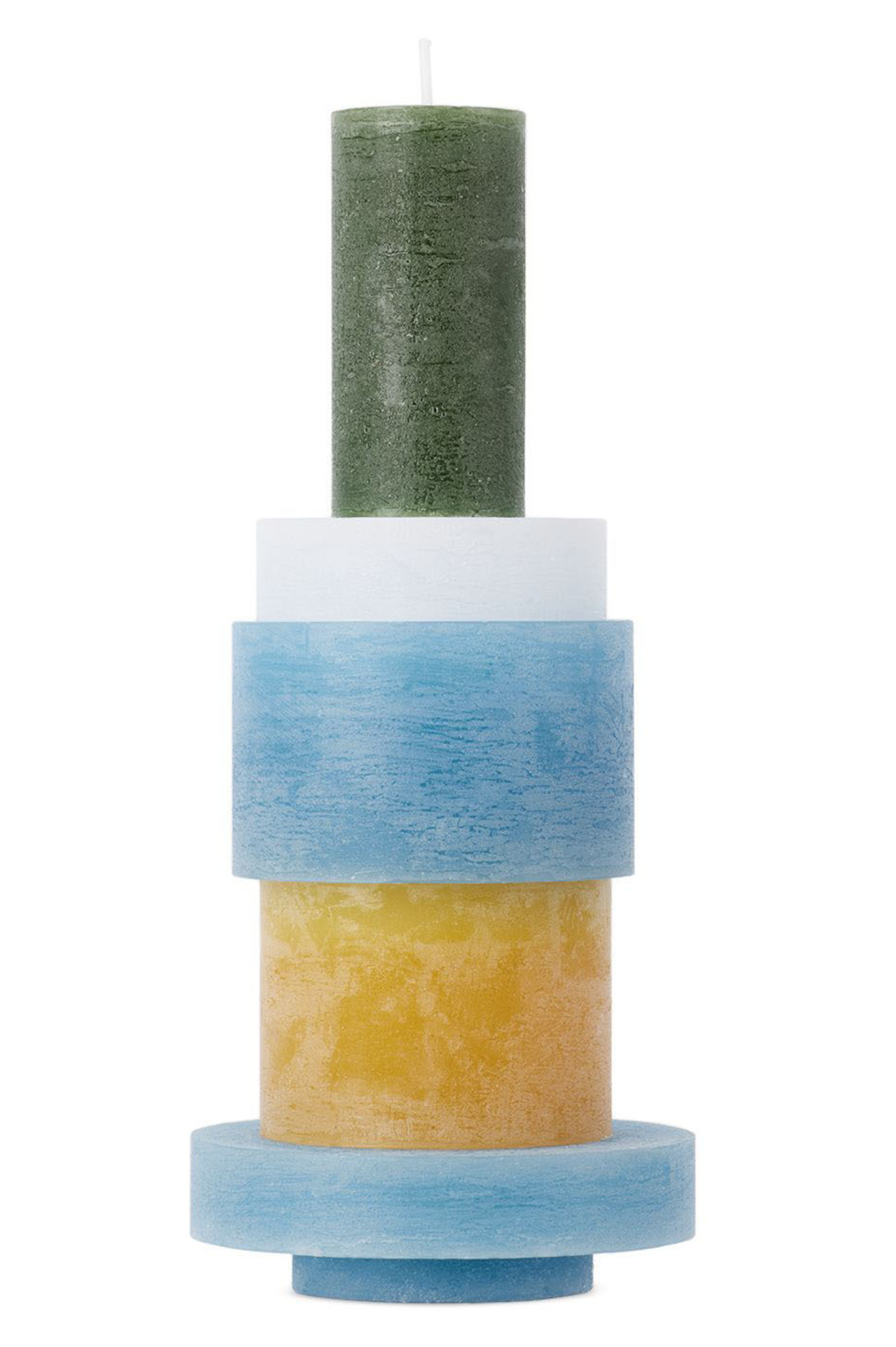 Yellow &amp; Blue Stack 03 Candle Set