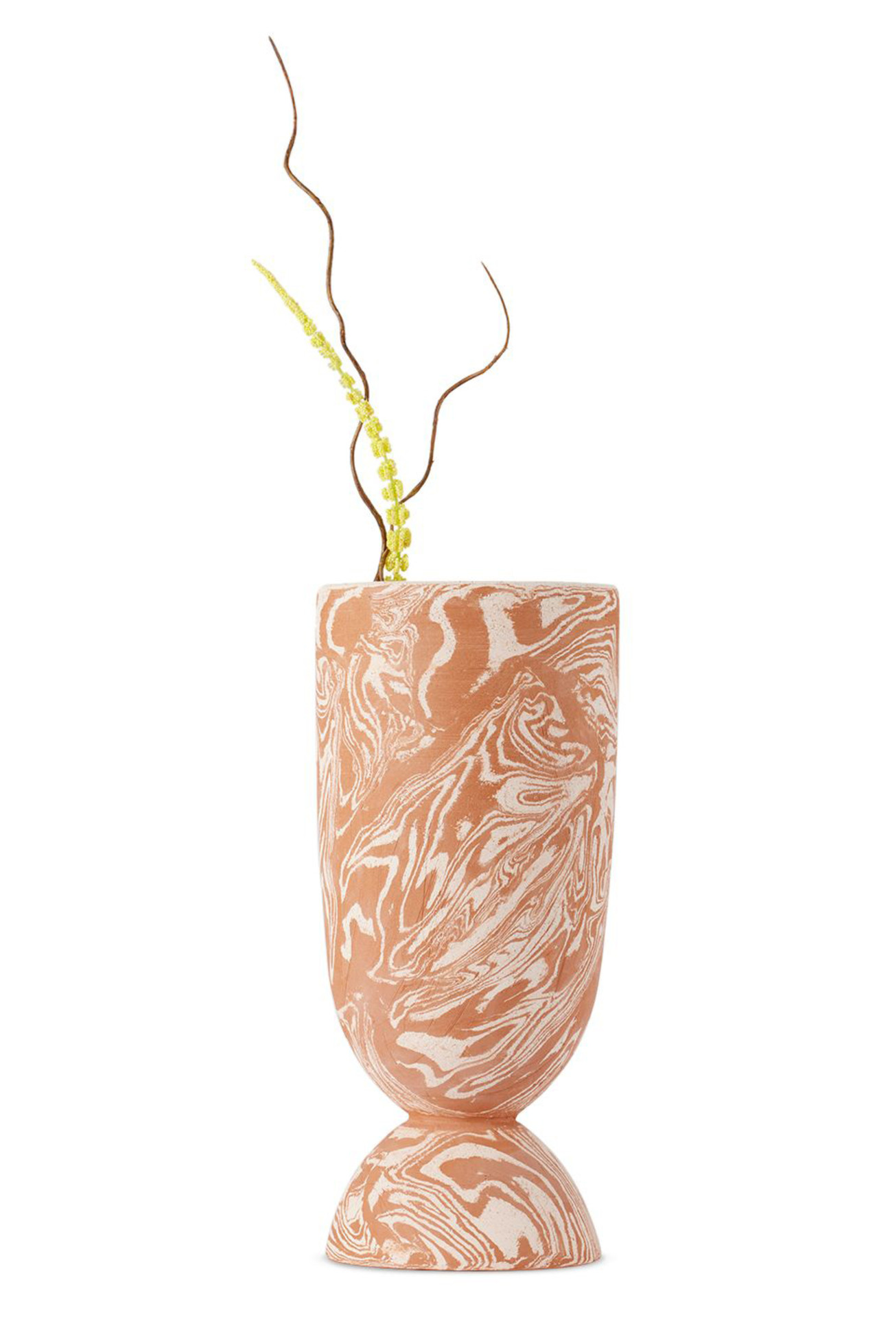 Brown &amp; White Santa Vase