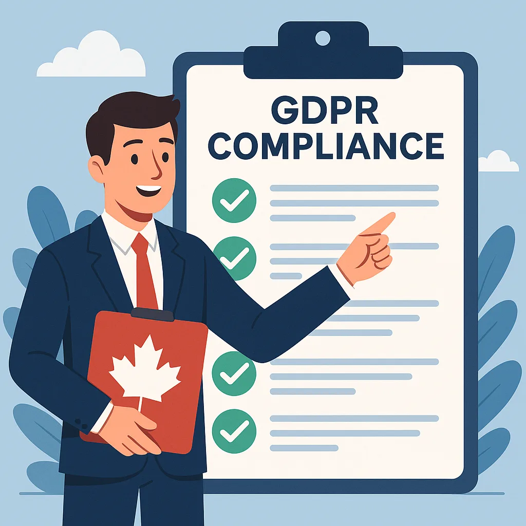 Man standing in front of A Canadaian GDPR compliance checklist