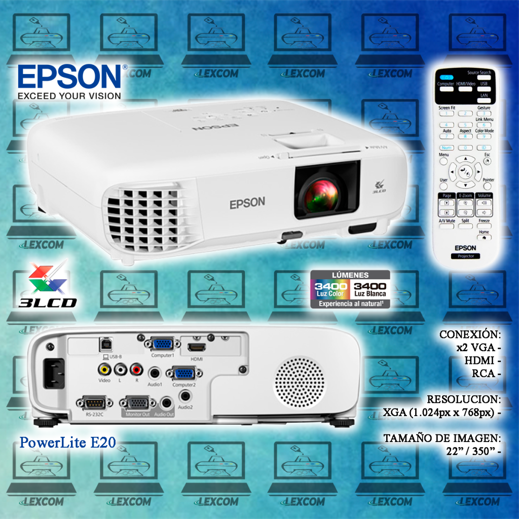 Imagen de PROYECTOR EPSON POWERLITE E20