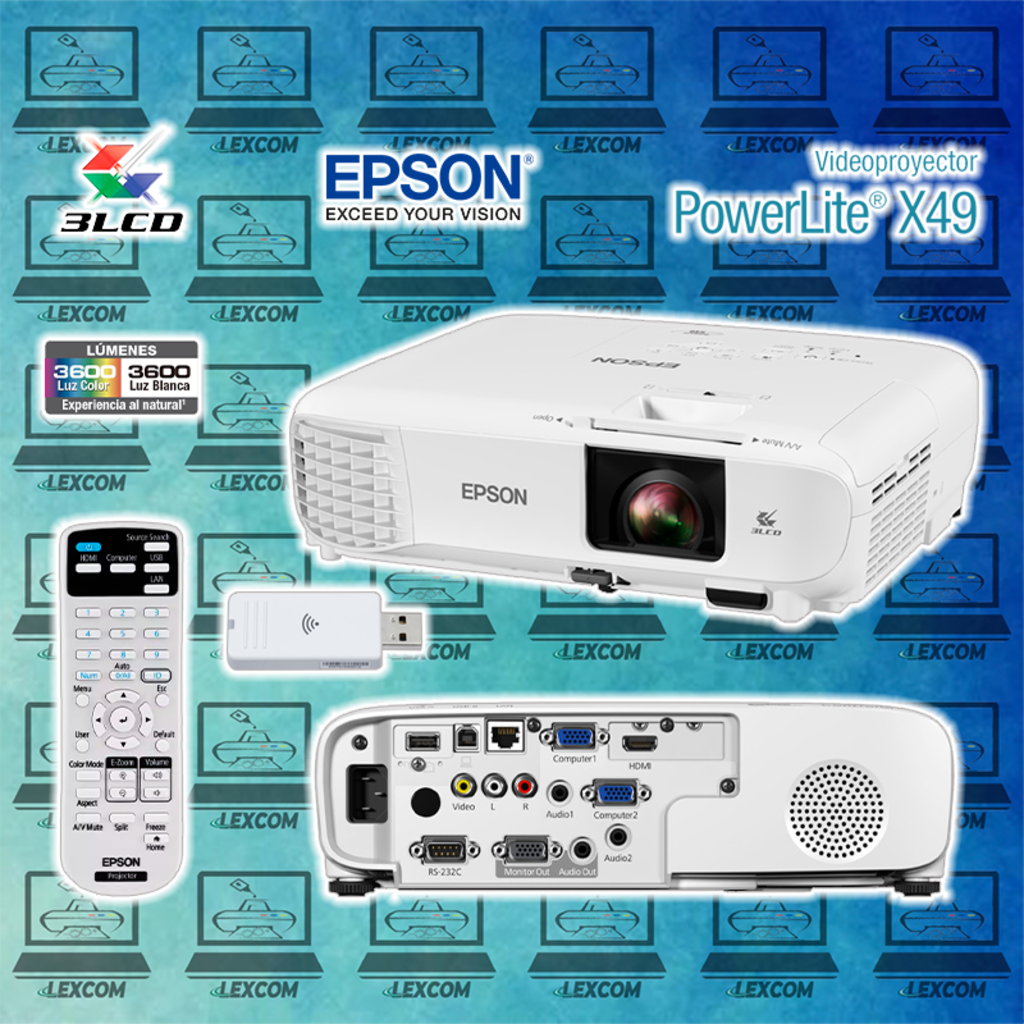 Imagen de PROYECTOR INALAMBRICO EPSON POWERLITE X49