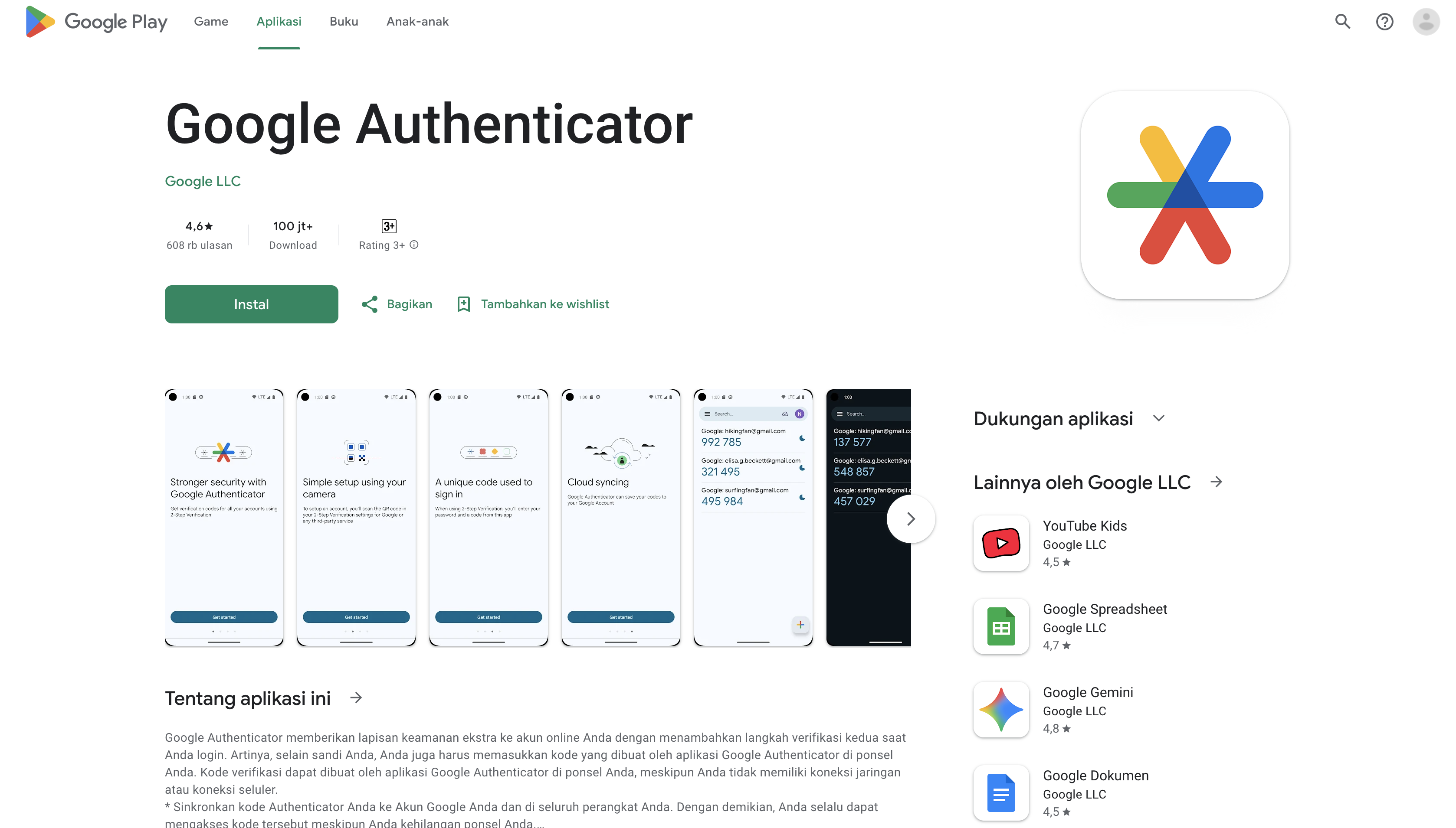 Aplikasi Google Authenticator