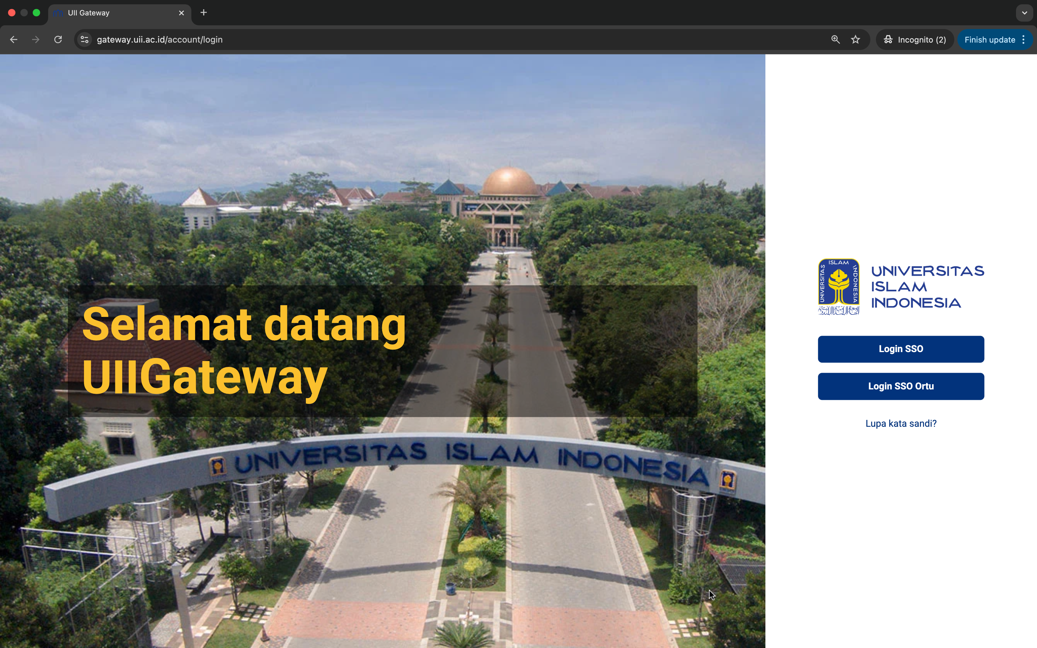 Halaman Utama UIIGateway