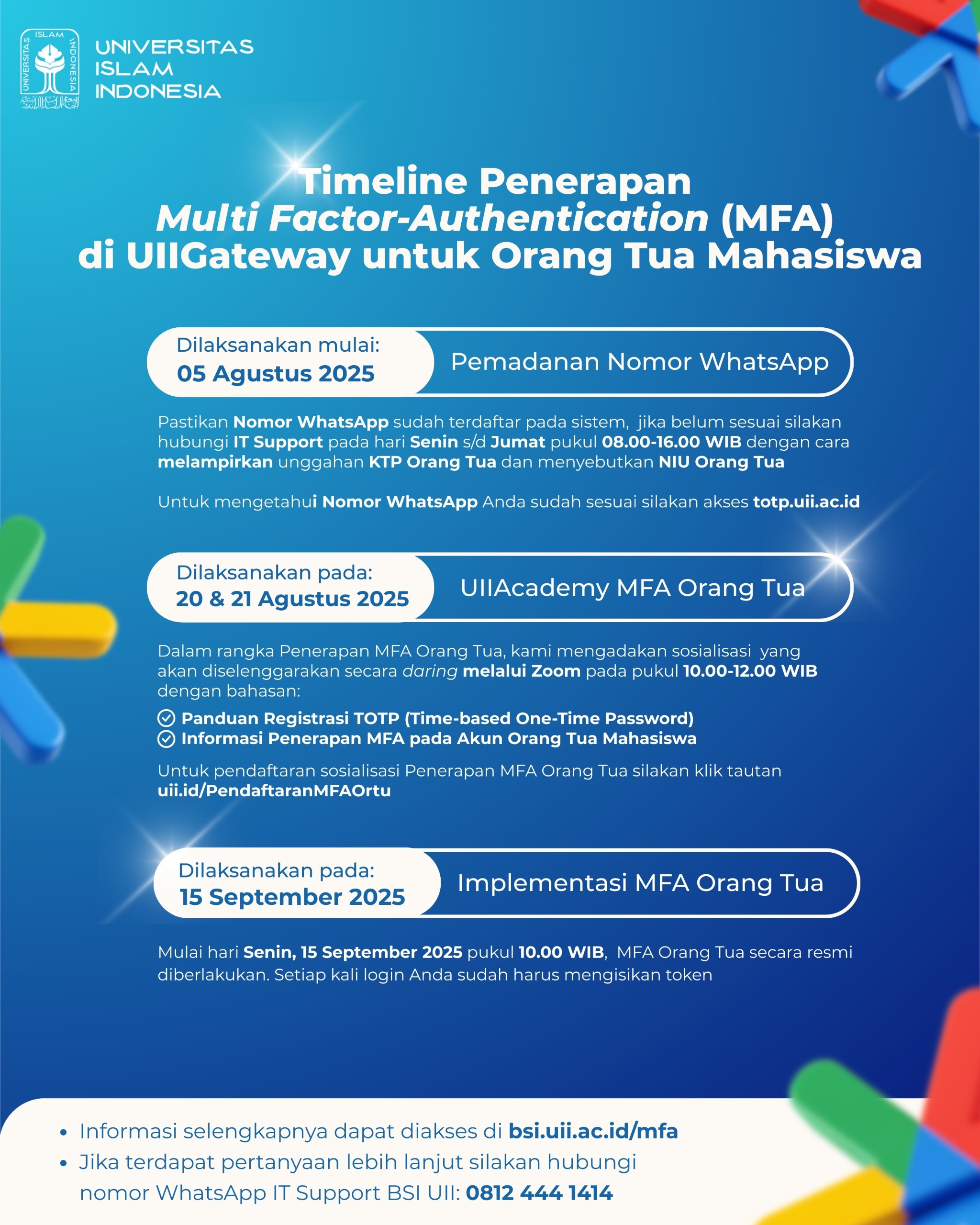 Poster Sosialisasi Penerapan MFA Gateway Orang Tua