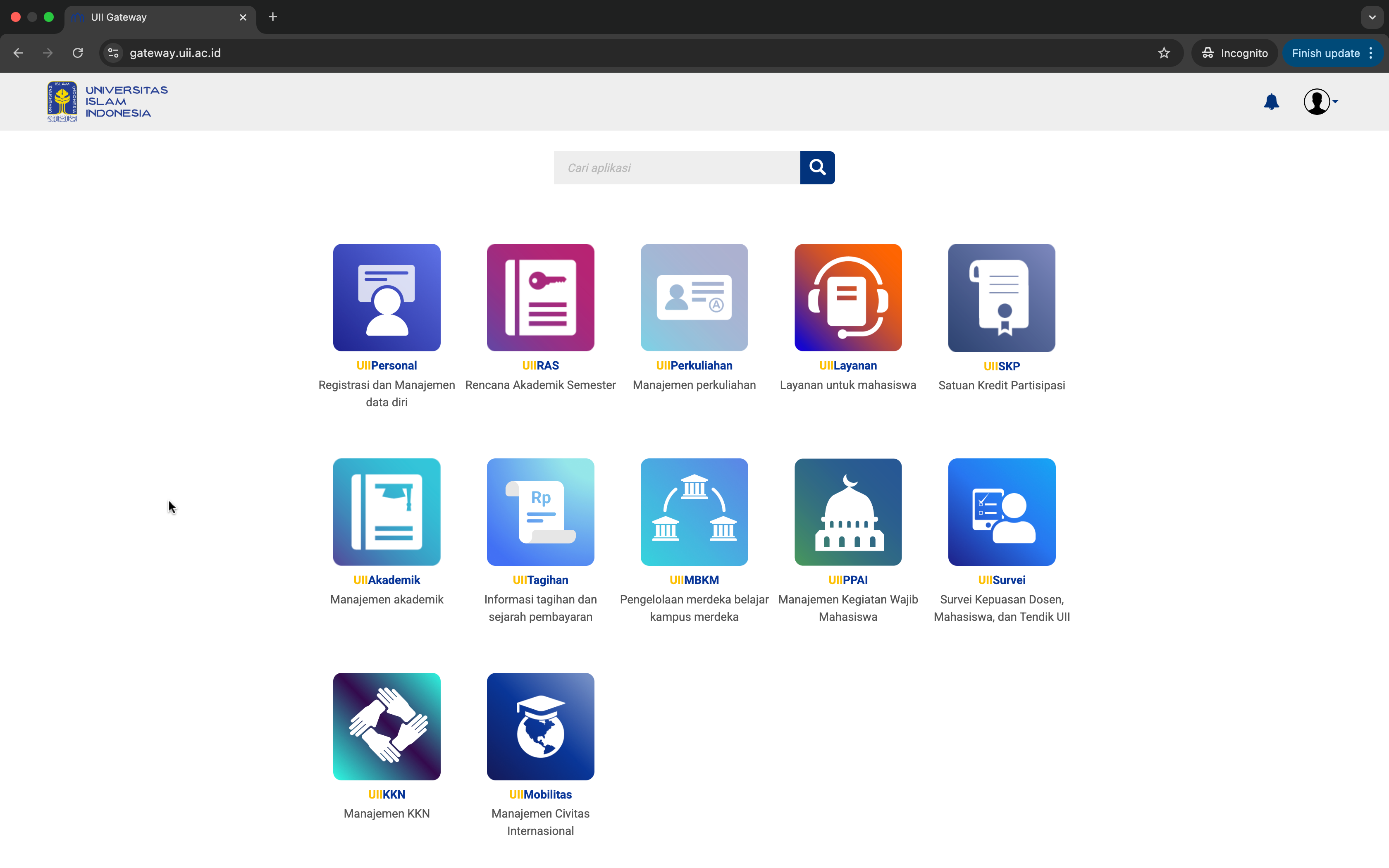 Dashboard UIIGateway