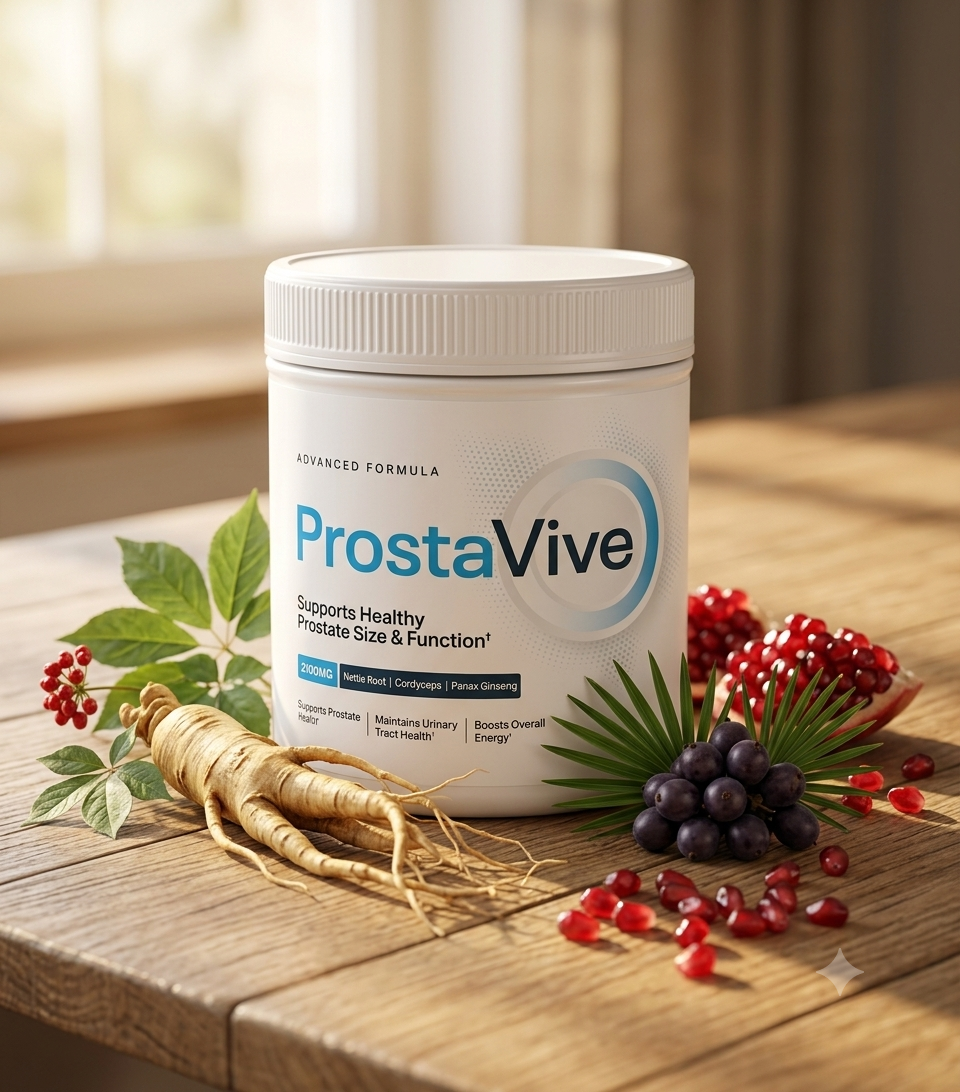ProstaVive supplement official bottle with natural ingredients