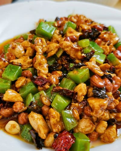 Kung pao chicken, cooked by Dragon