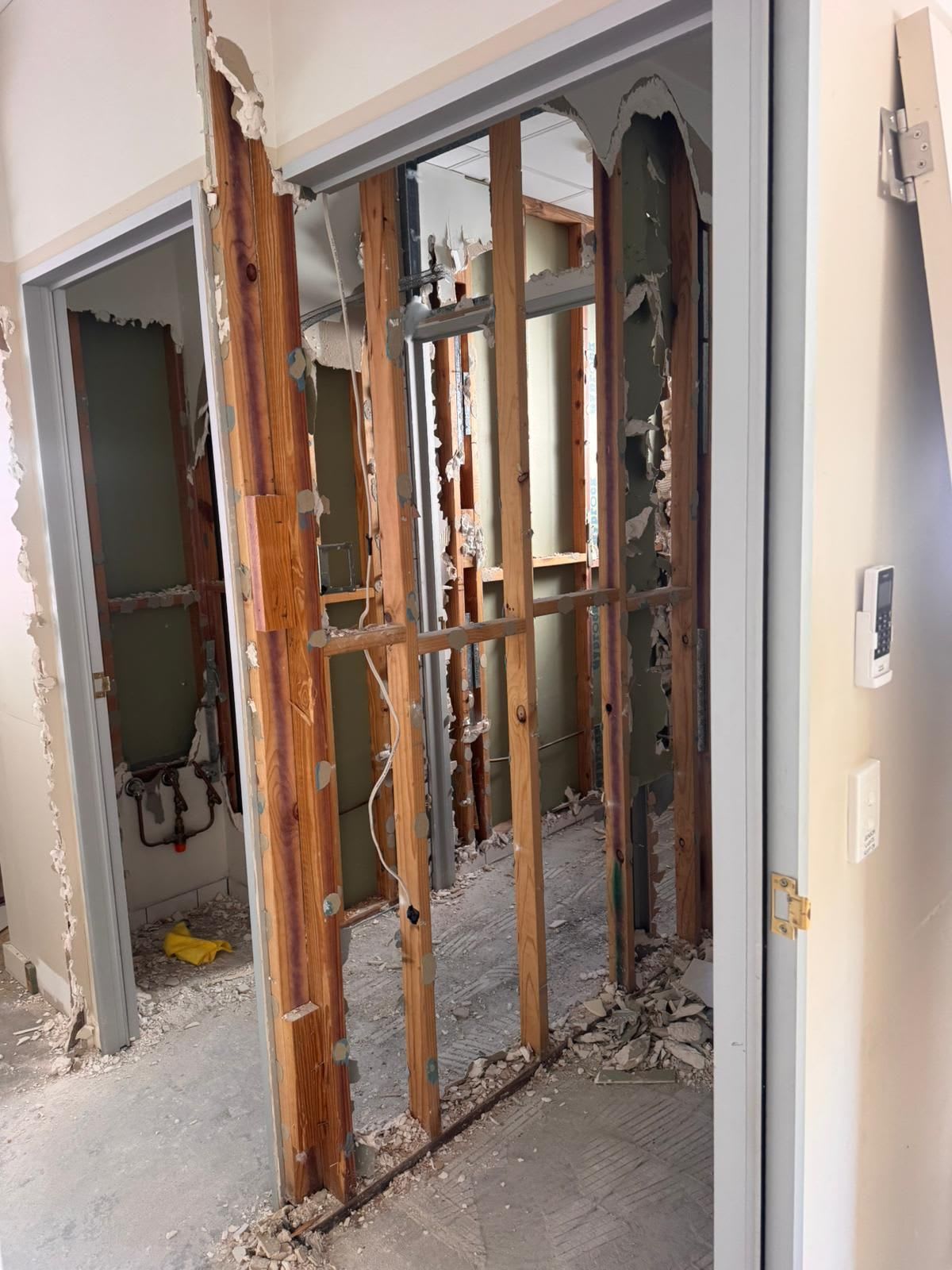 Bathroom Walls Stripped To Framing