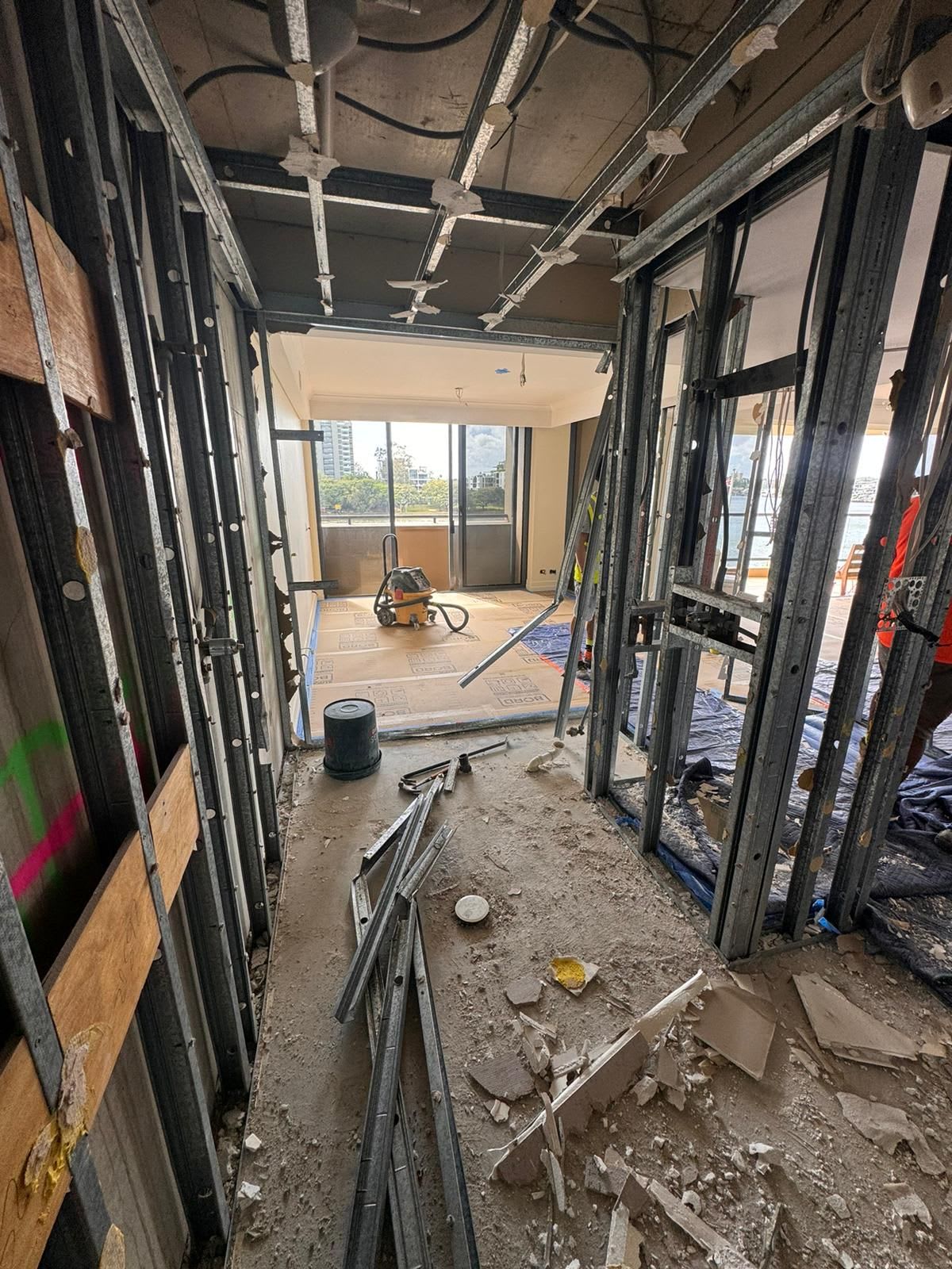 High Rise Unit Stripped To Steel Framing