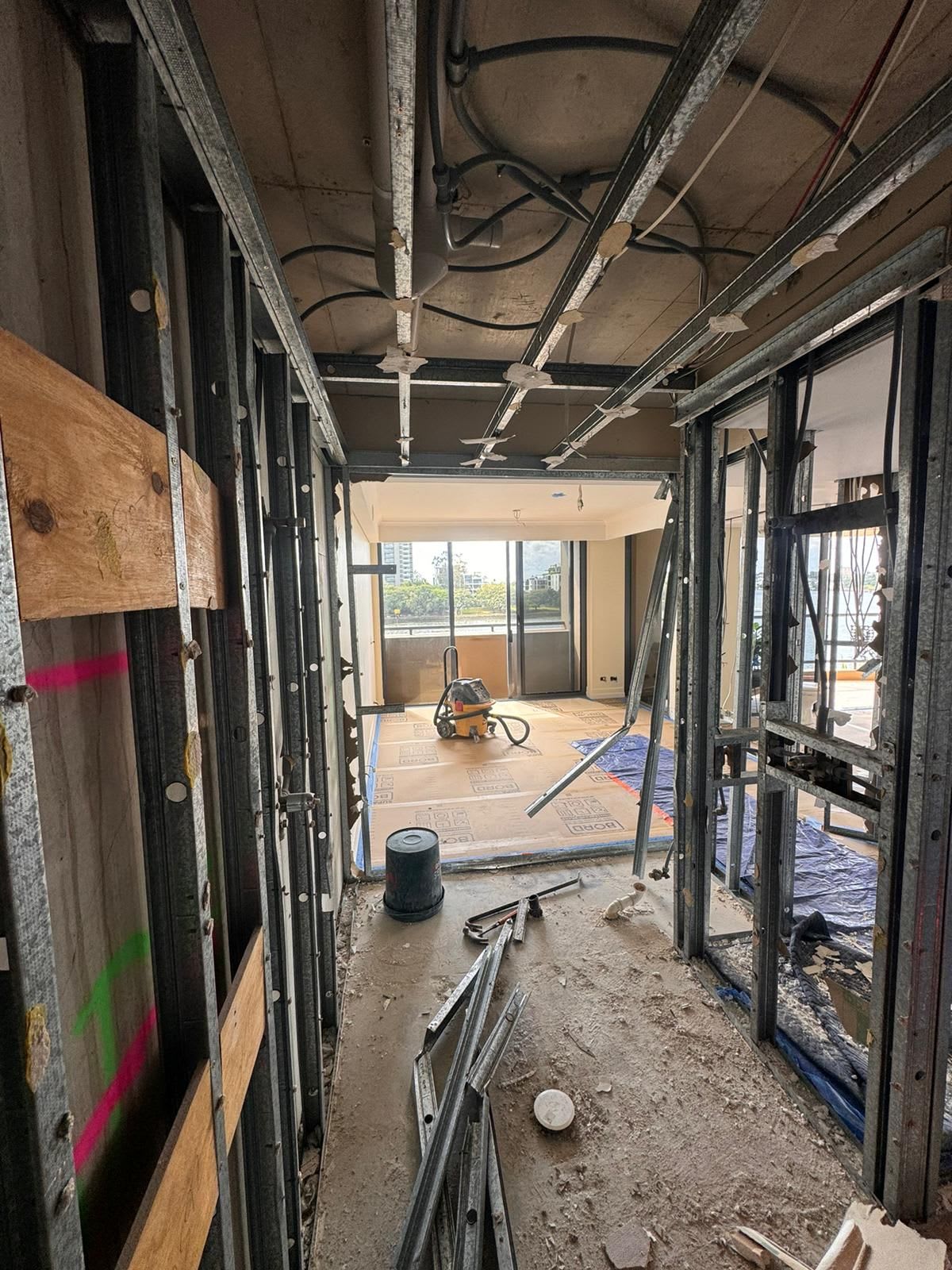 Unit Stripped To Steel Framing City View