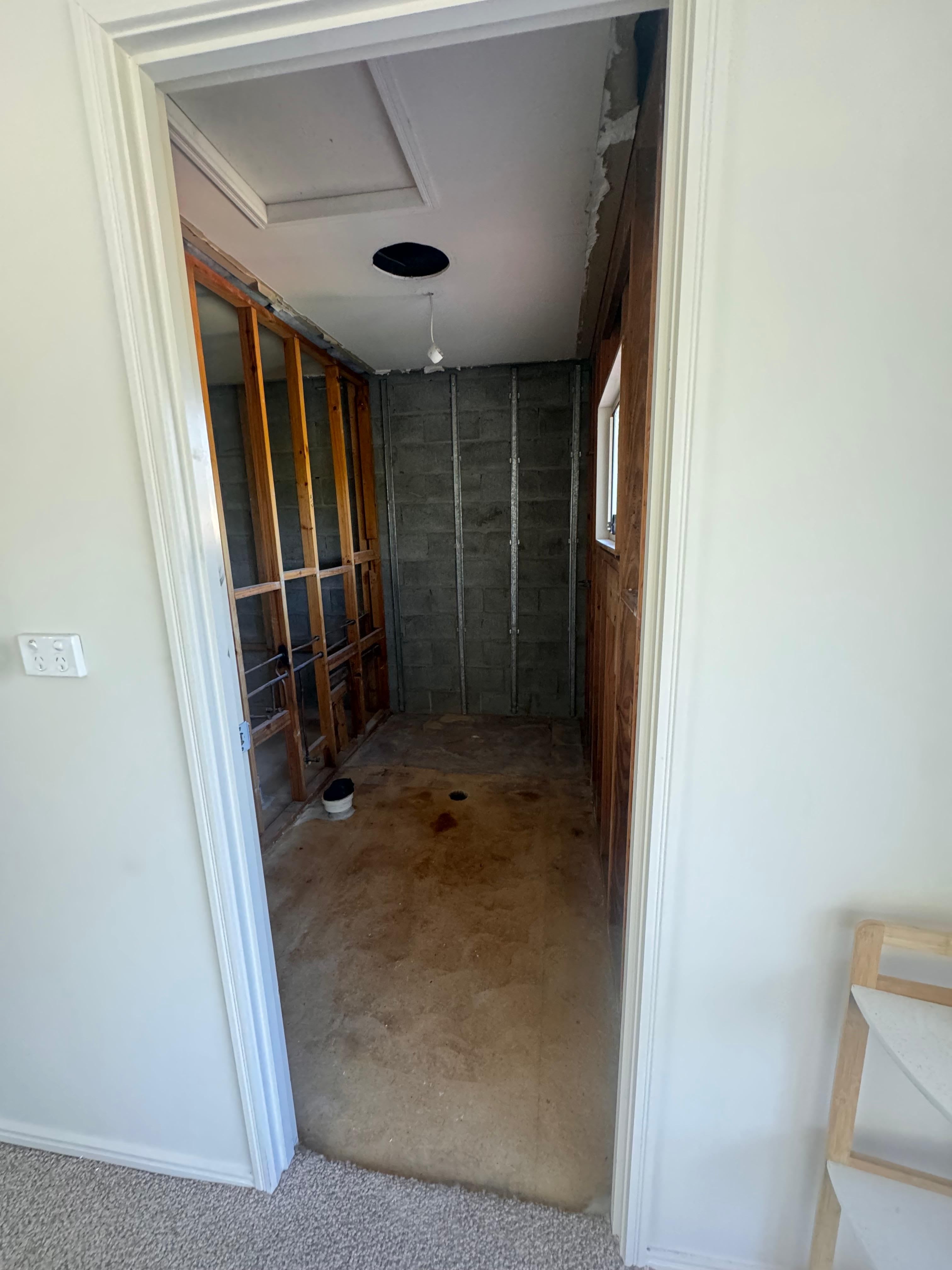 Room Stripped To Bare Block Walls
