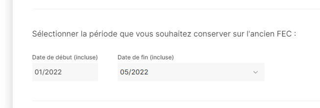 sélection de périodes
