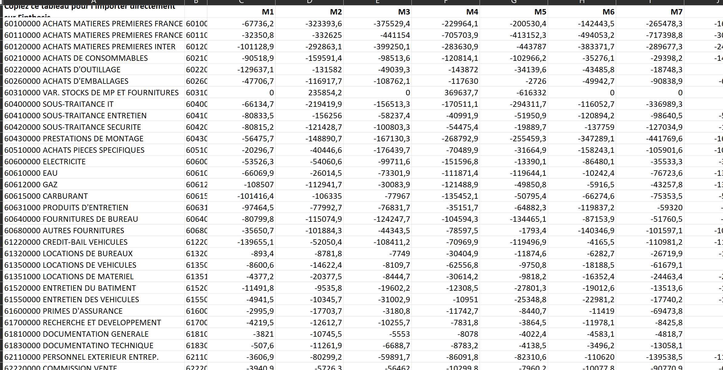 fichier excel
