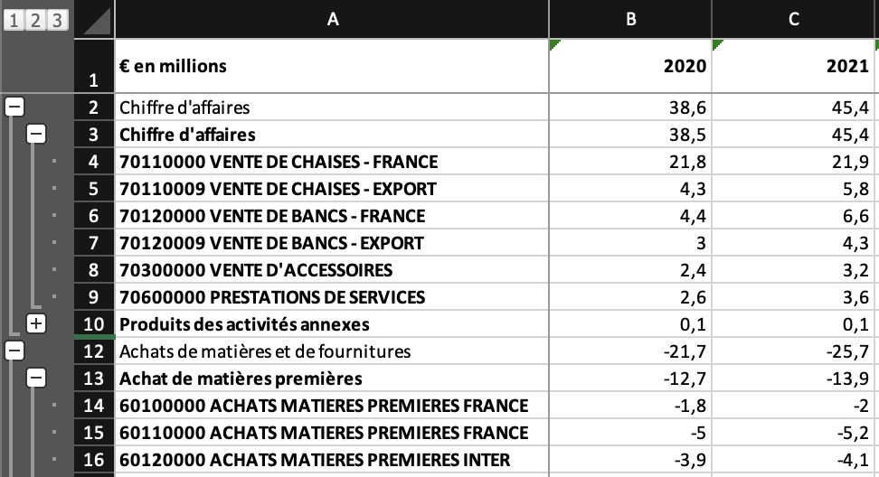 Exporter vos états financiers sous Excel