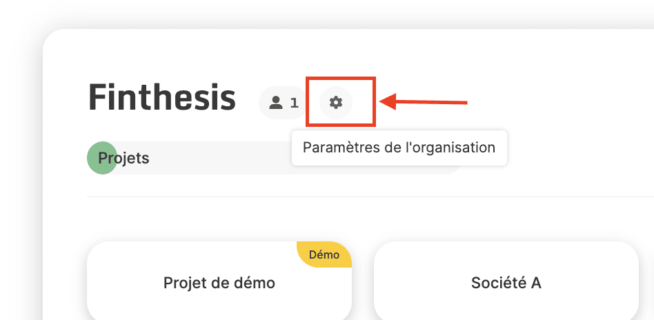 paramètres de l'organisation