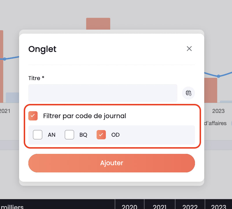 filtrer par code de journal