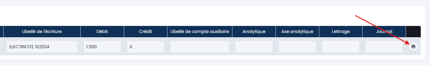 Sauvegarde de la ligne
