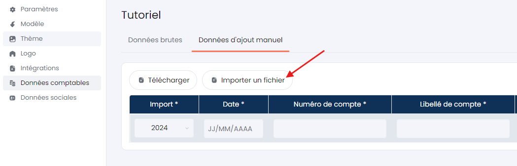 Import d'un fichier