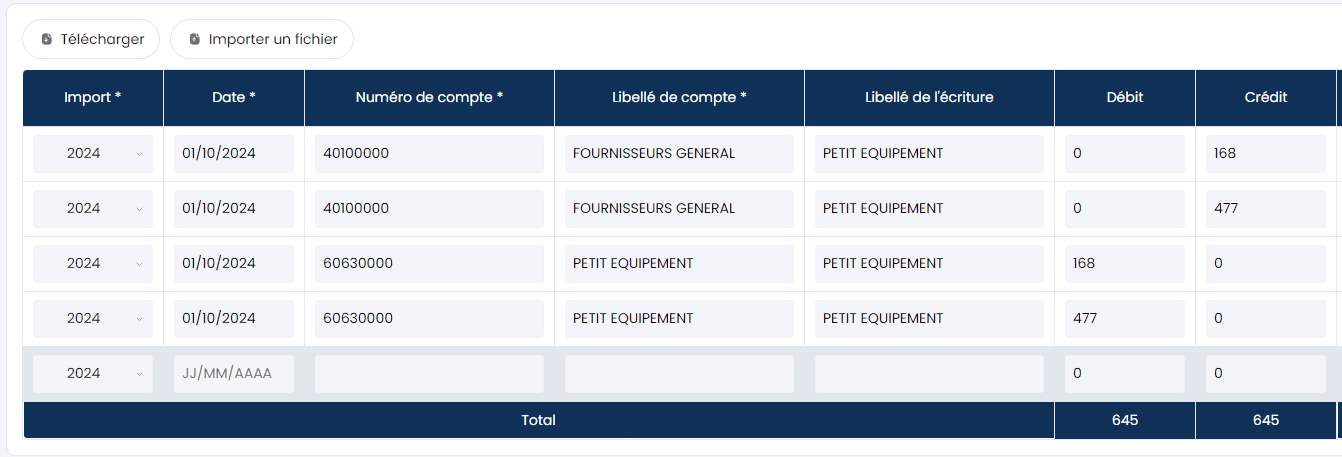 Fin de l'import