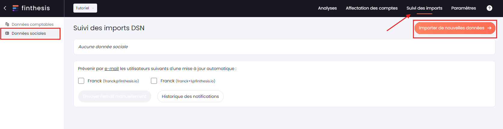 Import de nouvelles données