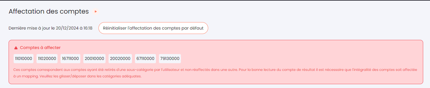 Compte à affecter