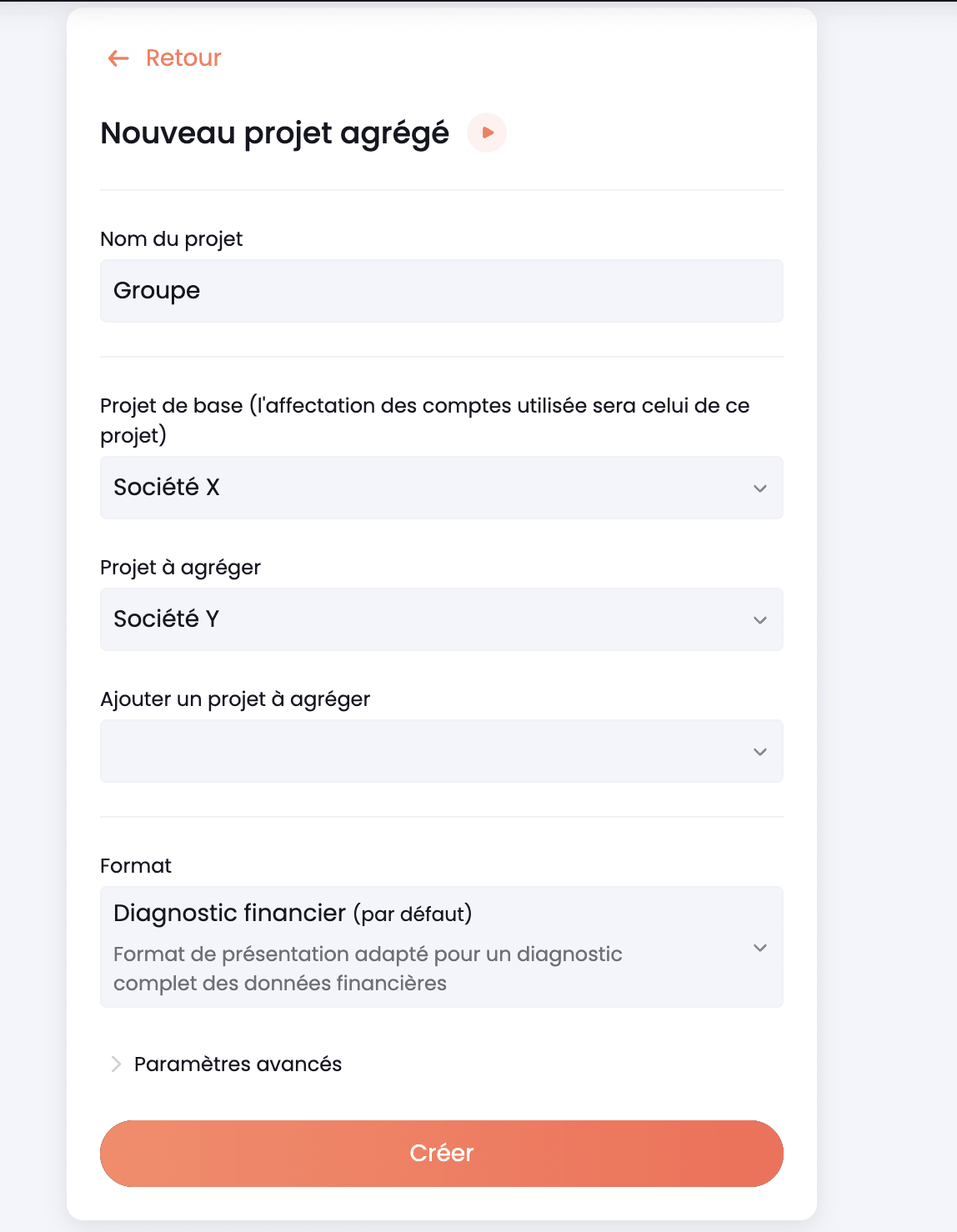choisir le projet de base