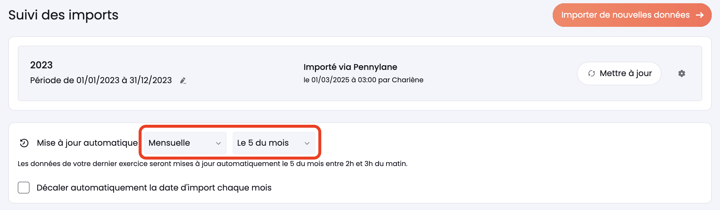 maj mensuelle ou hebdo