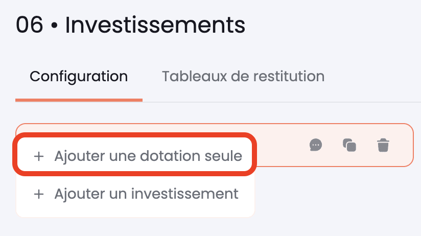 dotation seule
