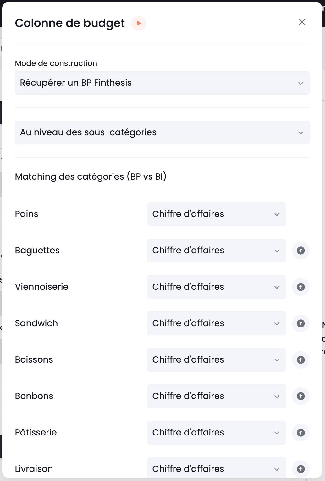 montrer sous-catégorie