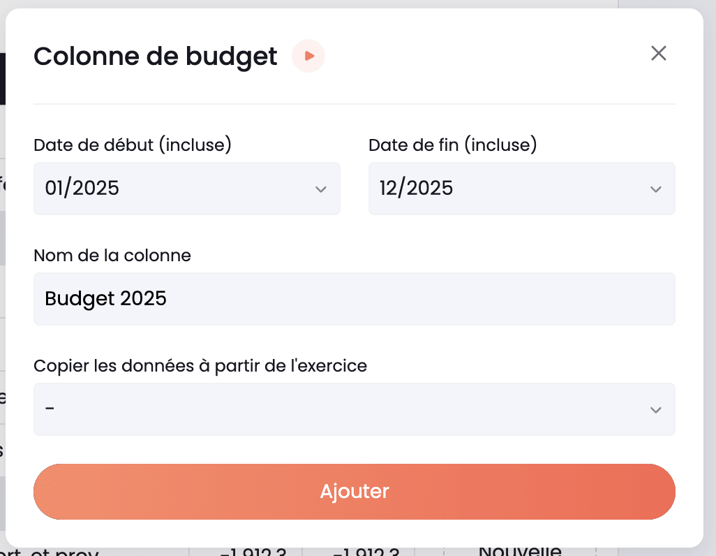 colonne de budget