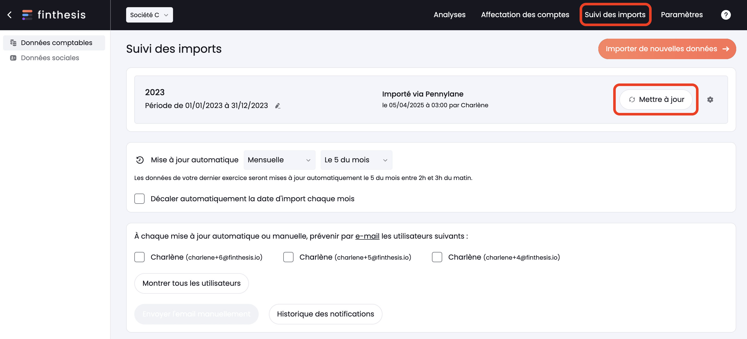 Maj manuelle du projet