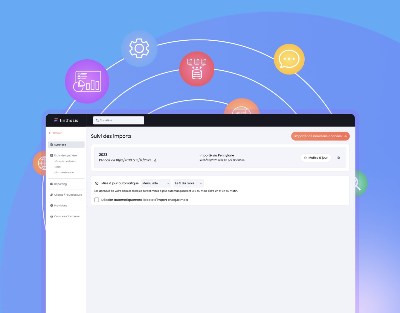 Mettre à jour des données comptables par API