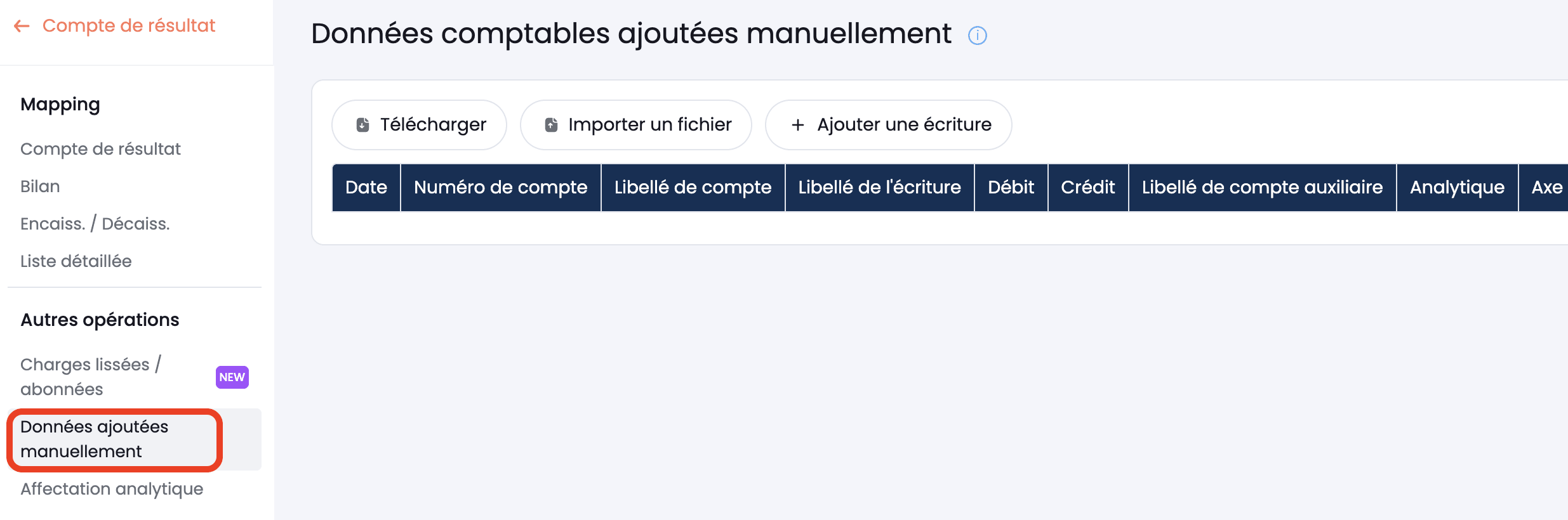 Données ajoutées manuellement
