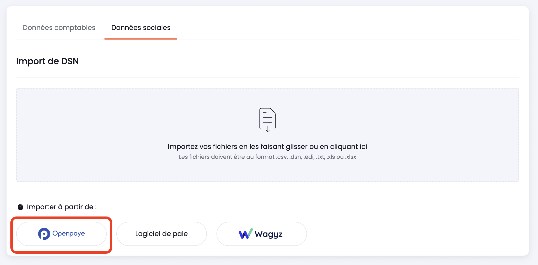 Bouton d'API Openpaye